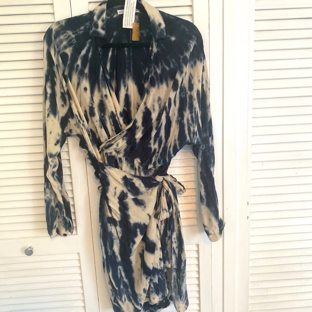 Tie dye wrap dress